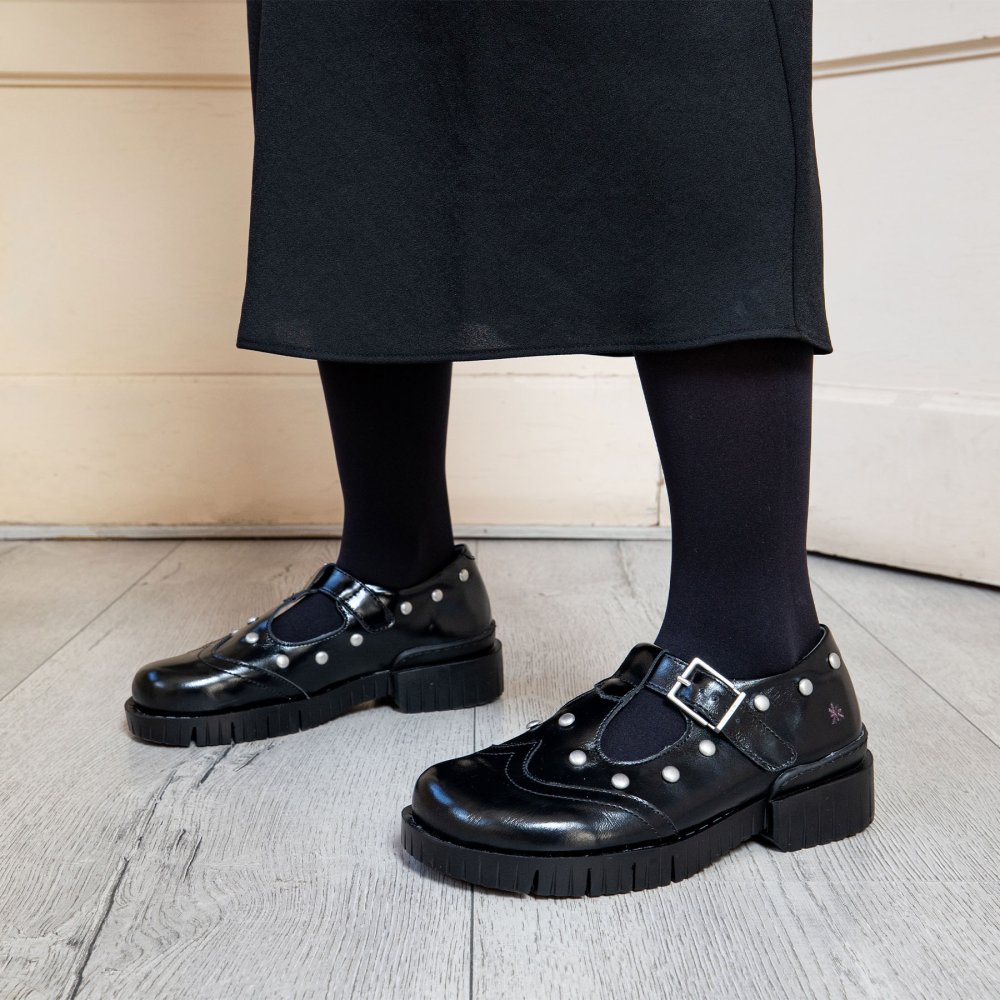 1834S NAPPA SHINNY BLACK /OXFORD