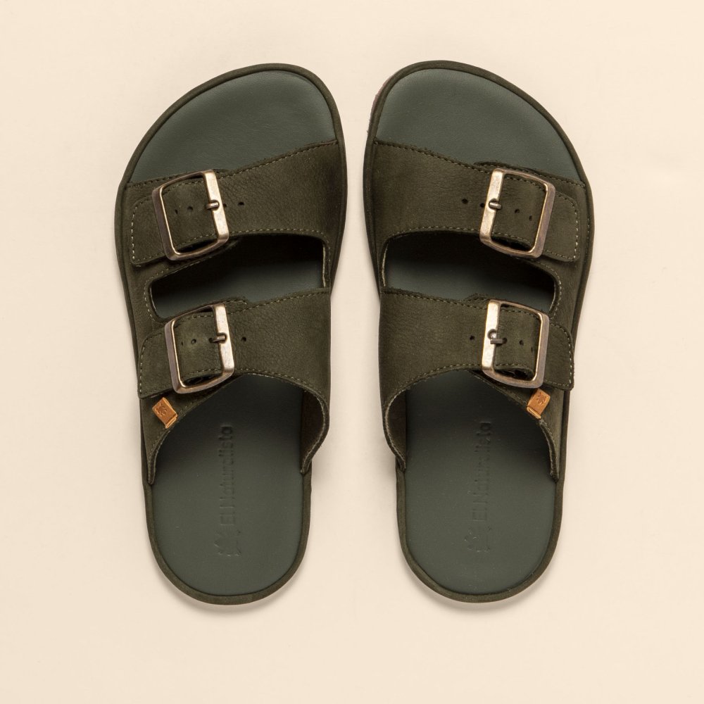 N5682 NOBUCK LAVADO KAKI/ BARE SANDALS