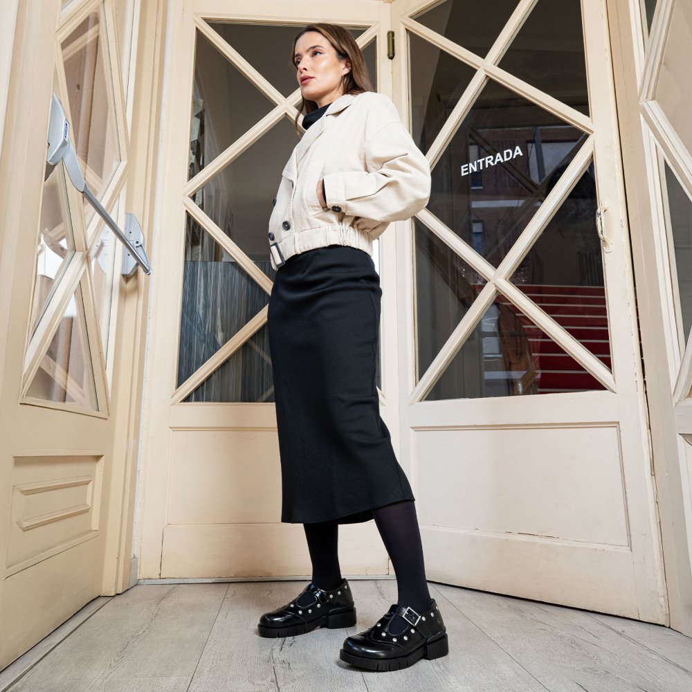 1834S NAPPA SHINNY BLACK /OXFORD