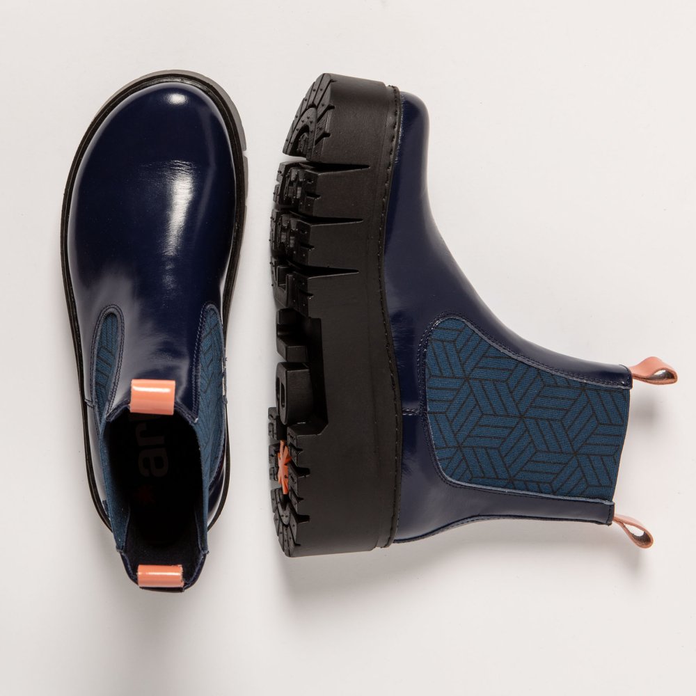 1766 NAPPA SHINNY NAVY-FLAMINGO / LEEDS