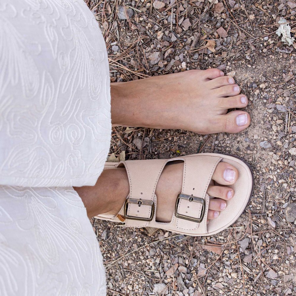 N5682 NOBUCK LAVADO KAKI/ BARE SANDALS