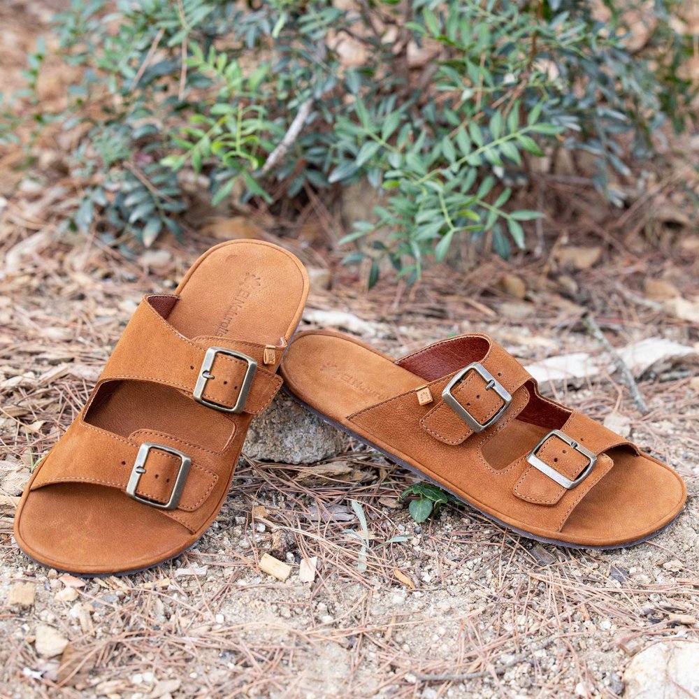 N5682 NOBUCK LAVADO KAKI/ BARE SANDALS