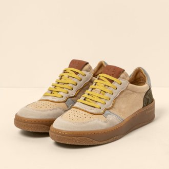 N5844 MULTI LEATHER CREAM-YELLOW/ GEO